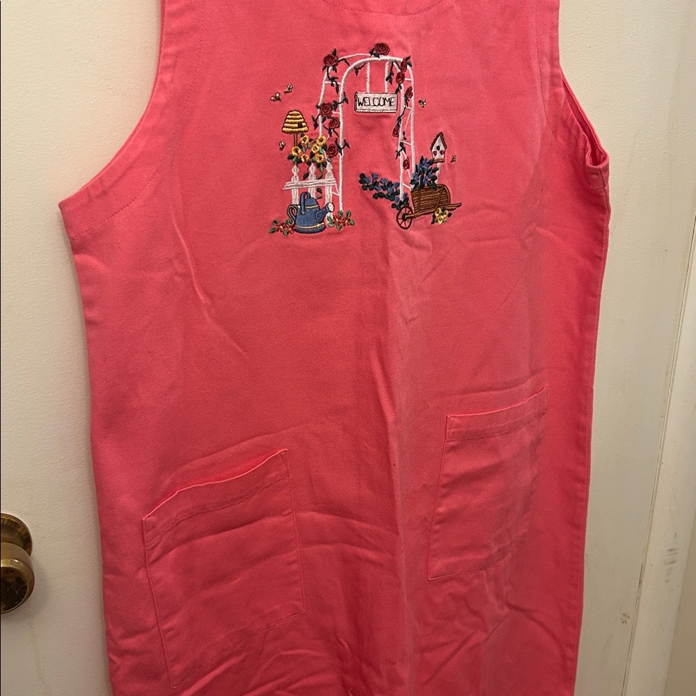 Mandal Bay Pink Sleeveless Dress with Embroidery Large Vintage - Picture 3 of 7